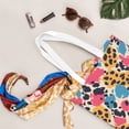 thumbnail image 5 of Canvas Bag Tote Bag Shopping Bag 16×15in Can Be Carried By Hand And Can Be Used For Daily Travel Such As Shopping And Going To Work Leopard Print Pattern Rainbow_1, 5 of 8