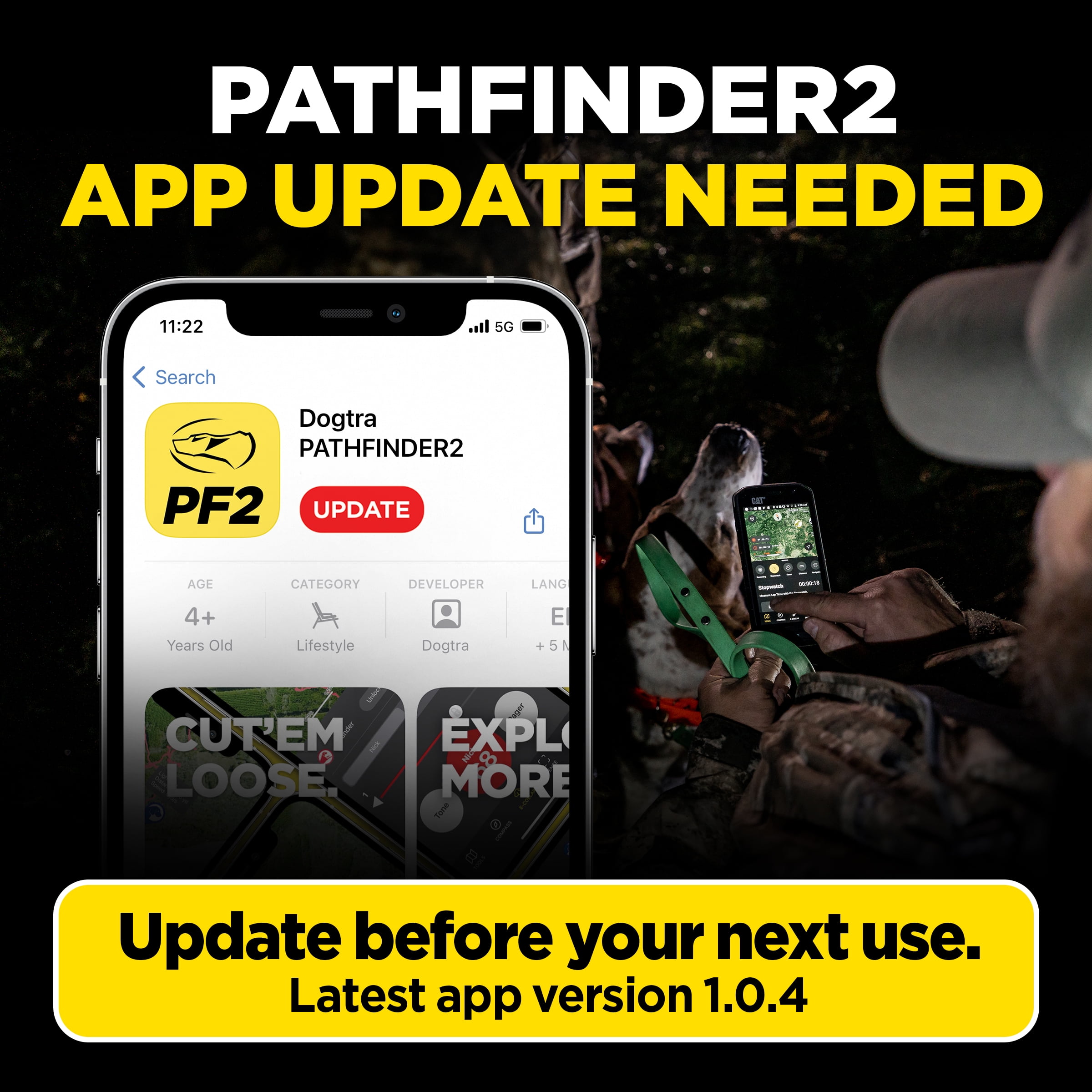 Dogtra Pathfinder 2 Additional Receiver Black Dog GPS Tracker e Collar Green LED Light No Monthly fees Free App Waterproof Smartwatch Control Real Time Tracking Long Range Smartphone Required
