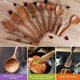 thumbnail image 3 of Juego de 10 utensilios de cocina de madera, cuchara de madera de teca, espátula antiadherente., 3 of 5