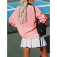 thumbnail image 2 of Jersey Aoudery para mujer, cuello en V, sobredimensionado, tejido a rayas, 2 of 6