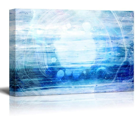 wall26 - Canvas Wall Art - Abstract Blue Artwork | Modern Giclee Print Gallery Wrap Home Art Ready to Hang - 12x18 inches