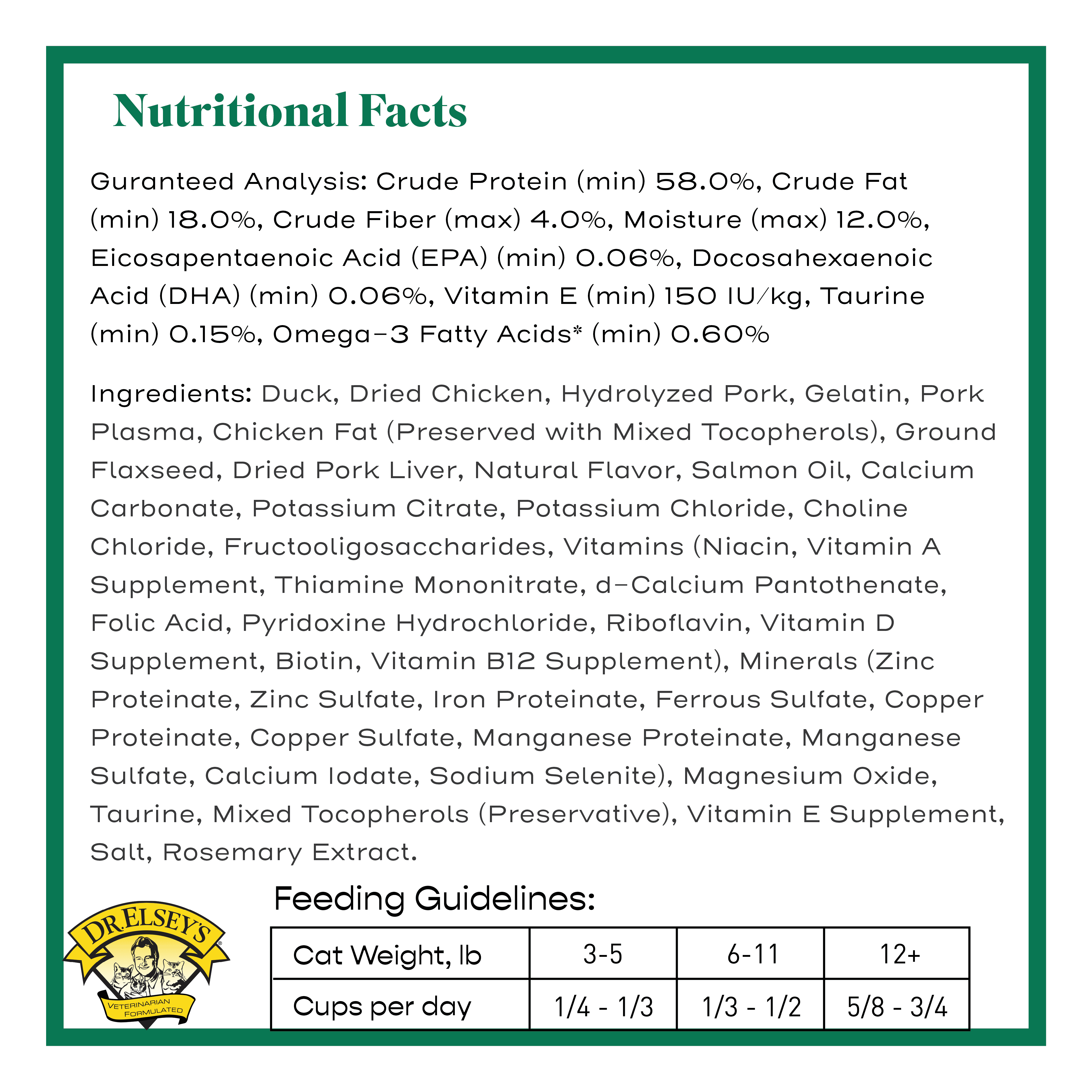 Dr. Elsey's cleanprotein Grain-Free Duck Flavor Dry Cat Food for All Life Stages 6.6 lb. Bag