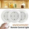 thumbnail image 2 of NEW 3/6/9/12PCS Wireless Remote Control LED Light Under Closet Lamp Bright for Kitchen Cabinet Closet Bedroom Stairs, 2 of 6