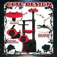 thumbnail image 5 of IVV Gothic Cat Tree with Hammock & Condo, 53"H Multi-Level Cat Tower with Padded Perch, Scratching Posts & Hanging Spider Toy, Black & Red, 5 of 10