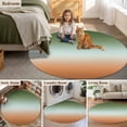 thumbnail image 6 of Gradient Sage Green Round Living Room Rugs 7 ft, Modern Minimalist Green Orange Ocean Beach Washable Area Rug with Non-Slip Sturdy Edge Binding Round Carpet for Kitchen Office Bedroom, 6 of 9