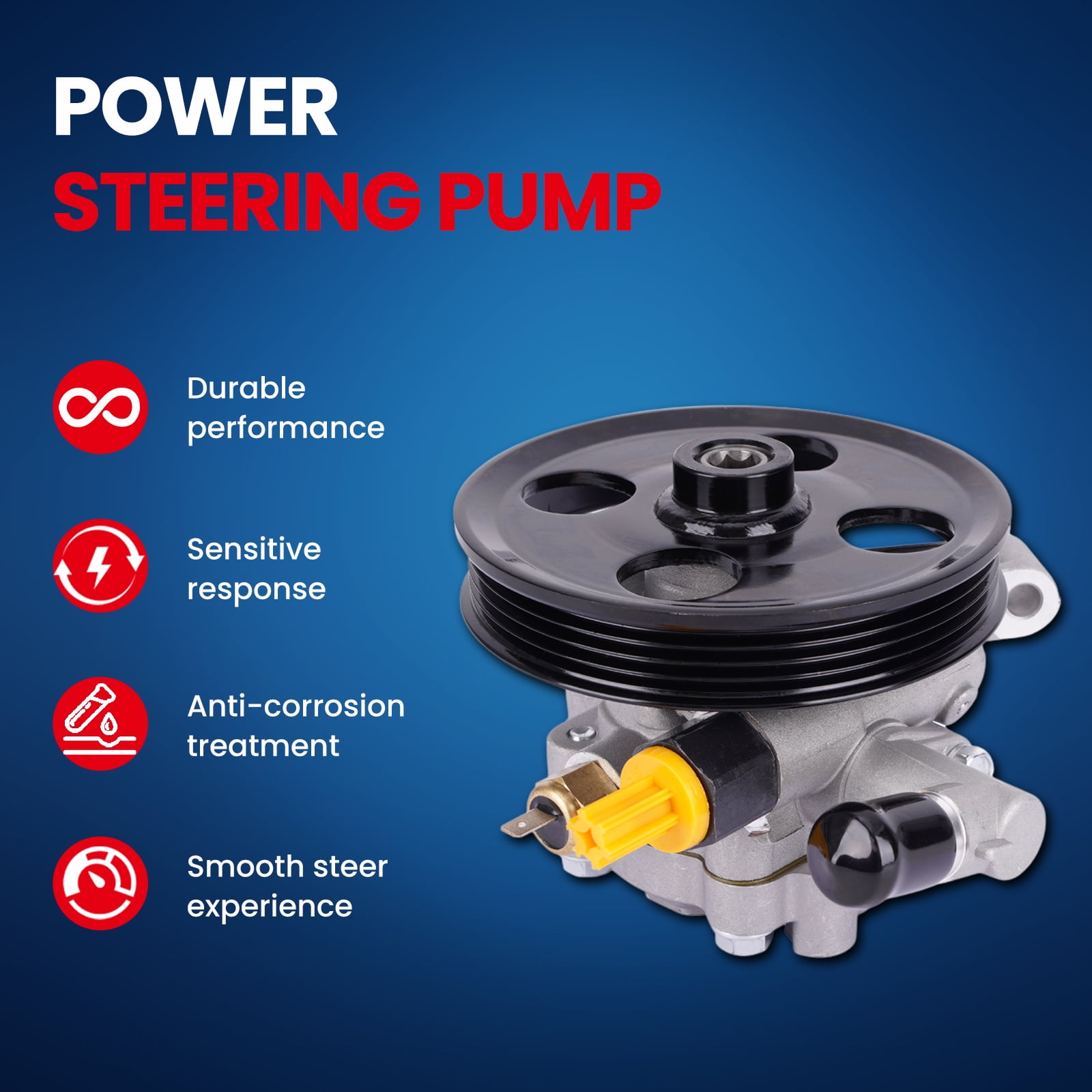 MOCA AUTOPARTS Power Steering Pump Fit for 2010-2012 Ford Fusion 3.5L & 2007-2010 Ford Edge 3.5L & 2007-2012 Lincoln MKZ 3.5L