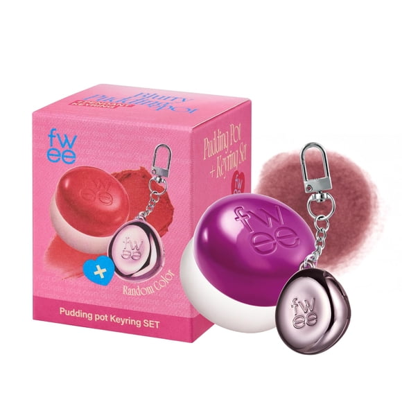 fwee Lip&Cheek Blurry Pudding Pot + Llavero Colgante | Mataaaa | Llavero de colores aleatorios | Colorete de maquillaje Armable, liviano, multiusos, acabado mate suave | 5g