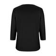 thumbnail image 5 of hxobax Women's Casual 3/4 Sleeve Tshirts Notch V Neck Tunic Tops Casual Solid Basic Tee Cute Blouses, 5 of 5