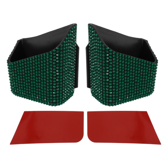 Estuche para Gafas de Sol de Coche Unique Bargains Soporte Universal para Gafas de Sol de Coche ABS, Piedras de Rhinestone Verde 3.35"x2.68" 1 Par