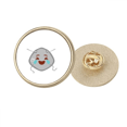 thumbnail image 1 of Caras sonrientes, caras sonrientes. Broche de oro metálico circular, 1 of 3