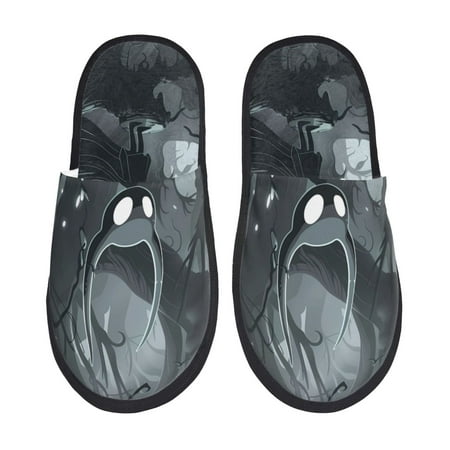 Balery Forest Black Ghost Warrior Slient Indoor Furry Fleece Comfort House Shoes Soft Non-Slip Home Shoes Cotton slippers House Slippers-- Large