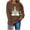 Brown, variant on Christmas Long Sleeve Shirt for Women Christmas Tree Graphic Sweatshirt Funny Snowman Tops Casual Loose Fitting Pullover Fashion Sweatshirts