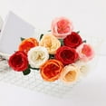 thumbnail image 2 of Single Branch Artificial Flower Realistic Looking Curly Petals Vivid Color Clear Veins Easy Maintenance Fine Texture Simulation Rose Flower Photography Props Party Supplies, 2 of 6