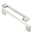 thumbnail image 2 of Cauldham 5 Pack Solid Kitchen Cabinet Pulls Handles (6-5/16" Hole Centers) - Modern Thin Profile Drawer/Door Hardware - Style M255 - Satin Nickel, 2 of 6