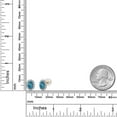 thumbnail image 6 of Gem Stone King 10K Solid Gold Post & Sterling Silver London Blue Topaz and Lab Grown Diamond Halo Earrings for Women | 1.42 Cttw | Gemstone November Birthstone | Oval 6X4MM, 6 of 6