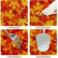thumbnail image 4 of 60x84inches Orange Maple Leaf Rectangle Tablecloth Autumn Maple Leaves Print Polyester Fabric Table Cover Spill Proof Washable Table Cloth for Thanksgiving Day Dining Tables Buffet Parties, 4 of 7