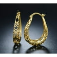 thumbnail image 5 of top-keivon 18K Gold Plated Filigree Hoop Earrings, 5 of 6