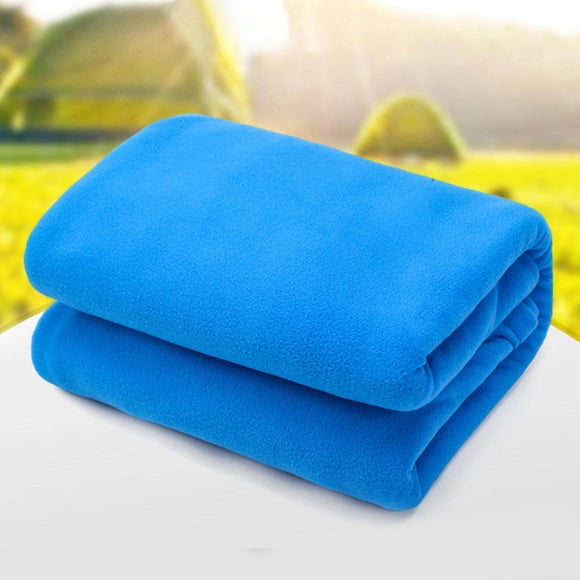 Soft Fleece Sleeping Bag Liner Business Backpacking Emergency Blanket Thermal Camping Blanket Blue