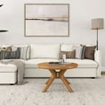 thumbnail image 2 of Plank+Beam Cross Leg Modern Coffee Table, 30" Solid Wood Tables for Living Room, Round Center Table, 2 of 9