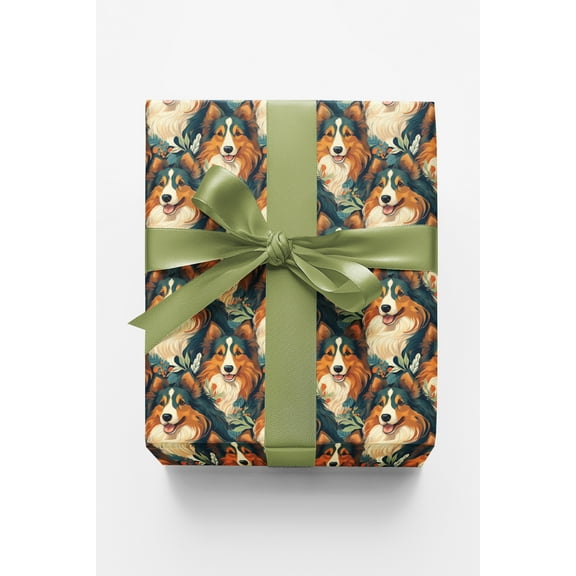 London Penny Premium Wrapping Paper - Sheltie Sophistication