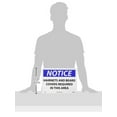 thumbnail image 2 of NMC N280AB NOTICE - HAIRNETS AND BEARD COVERS REQUIRED IN THIS AREA – 14 in. x 10 in. Aluminum Notice Sign with White/Black Text on Blue/White Base, 2 of 4