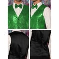 thumbnail image 6 of NOMADIC NOOK Men's Disco Shiny Sequin Sleeveless Suit Waistcoat Set with Bow Tie 2 Packs, 6 of 6