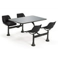 thumbnail image 2 of OFM Model 1005 Cluster Seating Table with 30" Stainless Steel Top and Red Seats, 2 of 2