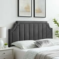 thumbnail image 2 of Tufted Headboard, King Size, Velvet, Dark Grey Gray, Modern Contemporary Urban Design, Bedroom Master Guest Suite, 2 of 10