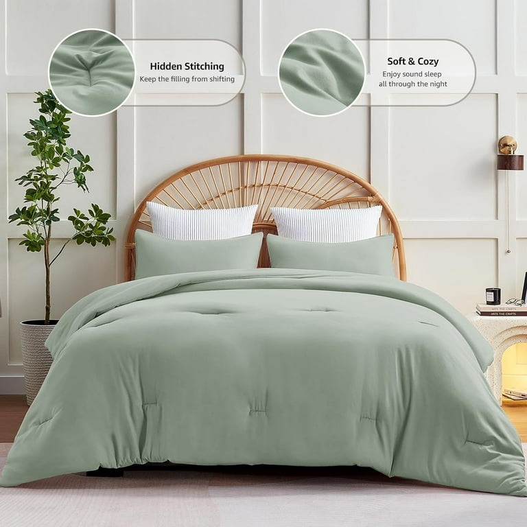 3 orders pcs Sage Green Comforters with Soft Microfiber Fill Bedding (Queen size)