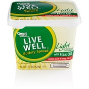 Great Value Live Well Light Buttery Spread, 15 Oz.