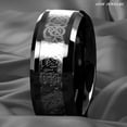 thumbnail image 4 of Tungsten Rings for Men Wedding Bands for Him 8mm Silver Celtic Dragon Black Tungsten Carbon, 4 of 7