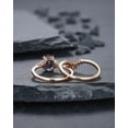 thumbnail image 5 of Oval Shape Alexandrite Engagement Ring Set Unique 14K Rose Gold Alexandrite and Moissanite Wedding Set, Bridal Se Promise Ring Gift, 5 of 5