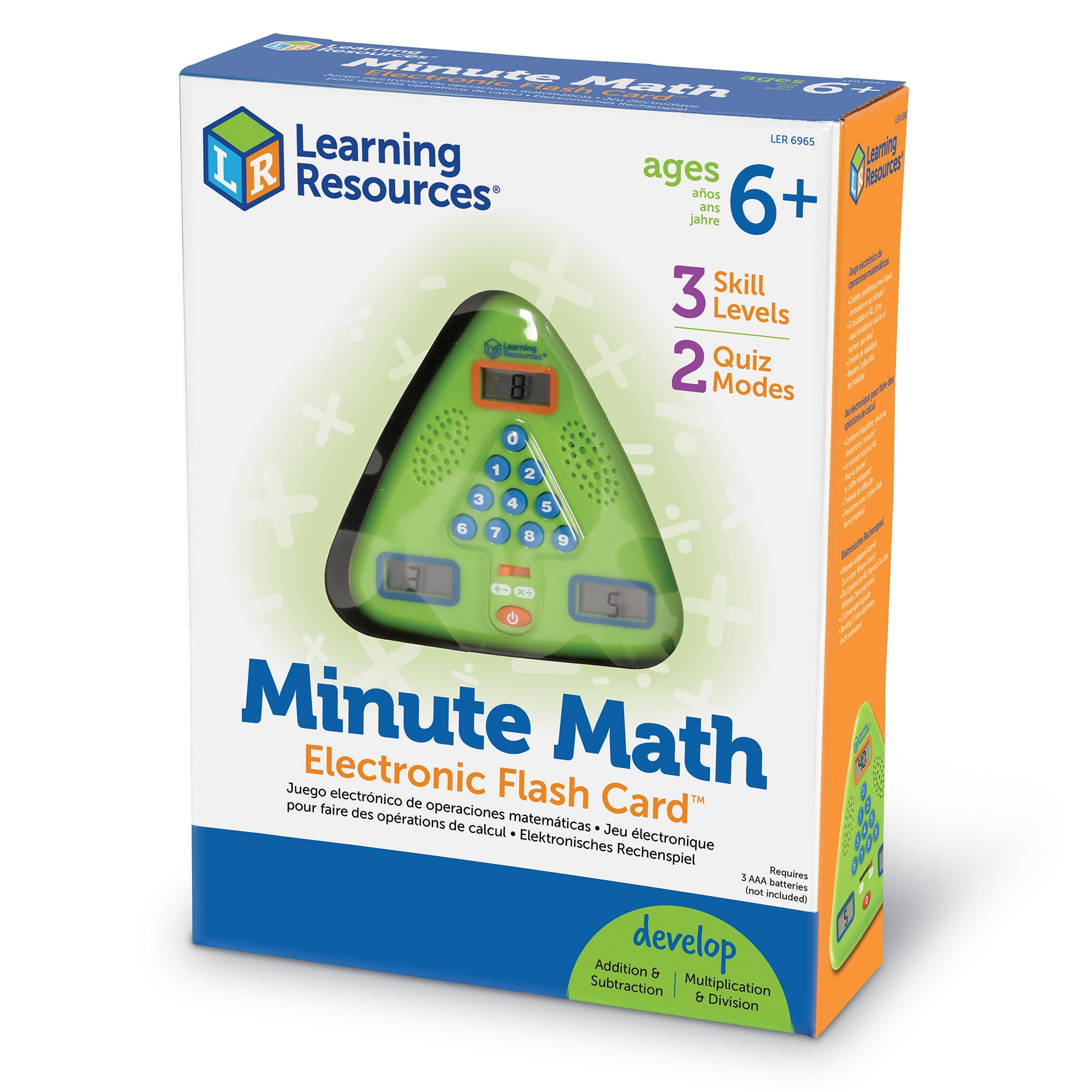 Learning Resources Minute Math Electronic Flash Card™, Math Games, Homeschool, Early Algebra Skills, Ages 6, 7, 8+
