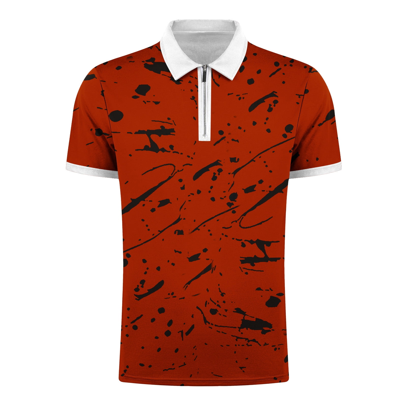 lcziwo Quarter Zip Polo Shirts for Men,Men's Short Sleeve