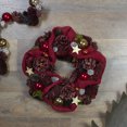 thumbnail image 2 of Northlight Red Stars and Pine Cone Artificial Christmas Wreath - 12.5-Inch, Unlit, 2 of 3