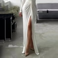 thumbnail image 4 of Women Elegant Twist Front Cocktail Dress Long Sleeve Deep V Neck Bodycon Long Dress for Party, 4 of 5