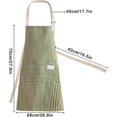 thumbnail image 2 of Striped Bib Apron, Chefs Kitchen Aprons Adjustable Apron with 2 Pockets Cooking Apron Cotton Apron, 2 of 5
