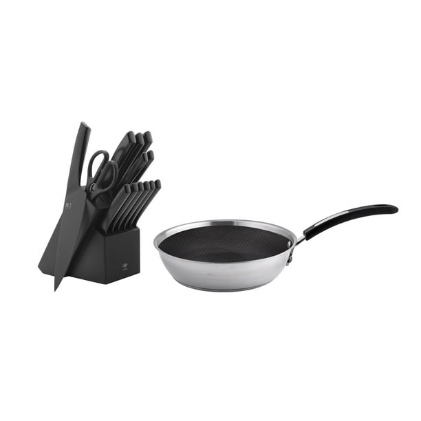 Sartén de Inducción Avera 20 cm Antiadherente Panal de Acero Inoxidable + Kit de Cuchillos profesionales
