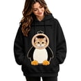thumbnail image 2 of BOOMNY Womens Pet Pouch Hoodies Cute Penguin Graphic Cat Dog Hoodies for Women Kangaroo Pocket Soft Winter Animal Holder, 2 of 5