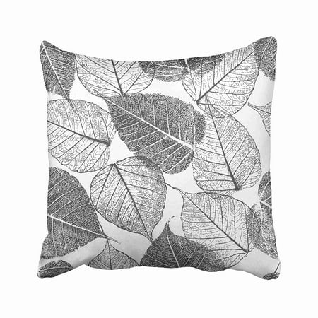 Fall Leaf Outline WOPOP Fall With Leafs Prints Outline Sketch Abstract Graphic Stamp Autumn Tree Pillowcase Pillow Cushion Cover 16x16 inches ()