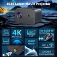 thumbnail image 2 of AMBLER 4K Projector with WiFi and Bluetooth, 20000L Native 1080P Outdoor Portable Movie Video Projector, 2 of 7