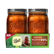 Ball(R) Wide Mouth Canning Jars 4/Pkg-Quart Elite Color Series Amber, 32oz