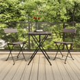 thumbnail image 1 of vidaXL 3 Piece Folding Bistro Set Grey Poly Rattan, 1 of 5