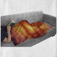 thumbnail image 6 of Nature Soft Flannel Fleece Blanket, Dramatic Sunset Sky Clouds on Lake Horizon Twilight Creamy Scene Artwork, Cozy Plush for Indoor and Outdoor Use, 50" x 70", Red Vermilion Marigold, by Ambesonne, 6 of 6