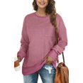 thumbnail image 1 of Sweatshirts pour Femmes Col Rond Manches Longues 05-Rouge Large, 1 of 1