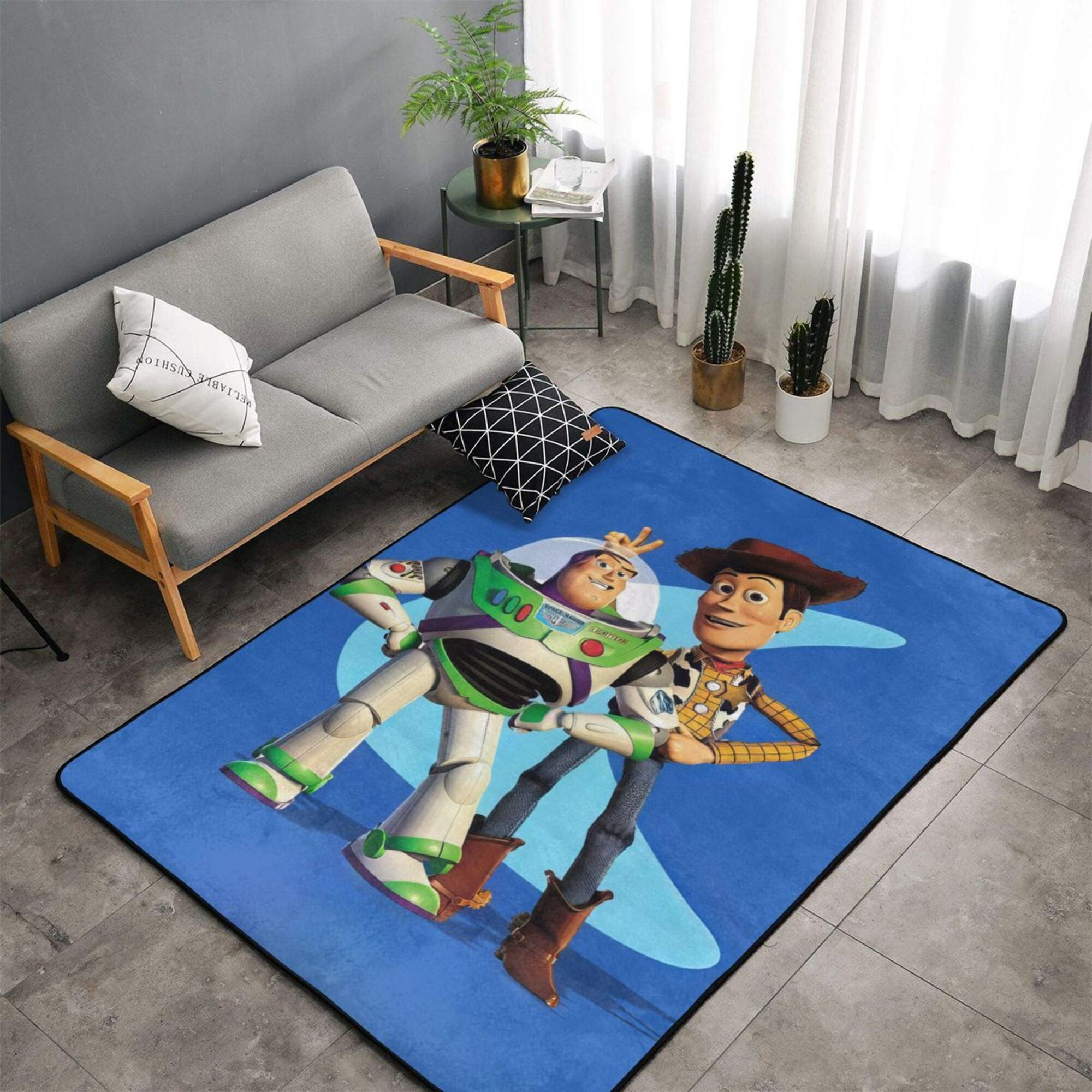 Disney Toy Story 4 Squares Printed Rug, 4'6