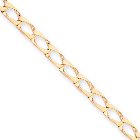 10k Yellow Gold 8in Fancy Men's Link Bracelet