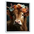 thumbnail image 2 of Designart "Bovine Petal Raven" Animals Floater Framed Wall Art Print, 2 of 7