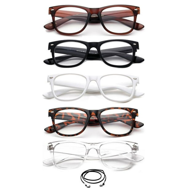 5 Pack Vintage Style Reading Glasses Comfortable Stylish Simple Reader