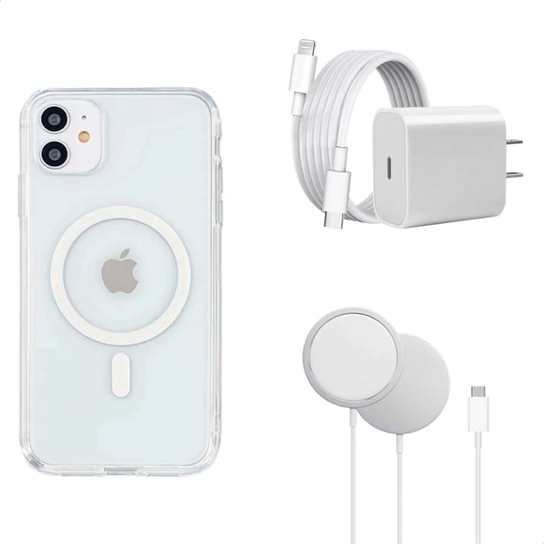 YUWY Kit Accesorios Compatibles Con MagSafe Para iPhone 11 Antigolpes Combo de Funda Base y Cargador Para iPhone 11 Kit Accesorios Regalo Para iPhone